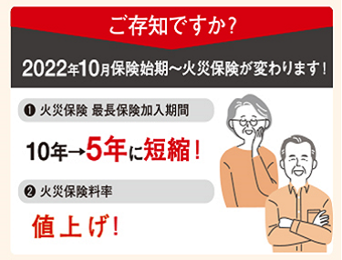 2022年10月保険始期～火災保険が変わります！